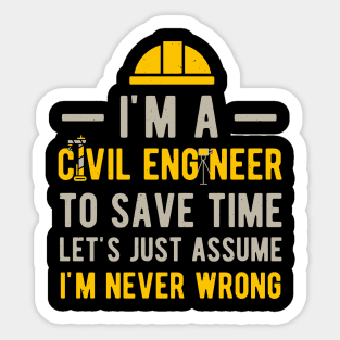 Funny Civil Engineer Sticker